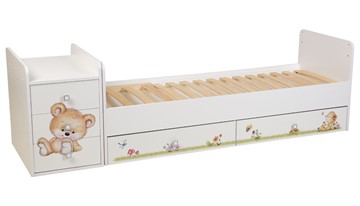 Детская кровать с комодом Фея 1100 Медвежонок Белый в Черкесске - предосмотр 2