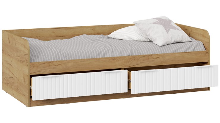 Кроватка Хилтон Тип 1 900 (Дуб Крафт Золотой/Белый матовый) в Черкесске - изображение 1