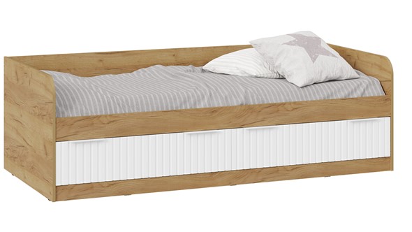 Кроватка Хилтон Тип 1 900 (Дуб Крафт Золотой/Белый матовый) в Черкесске - изображение