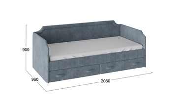 Детская кровать Кантри Тип 1, ТД-308.12.02 (Замша синяя) в Черкесске - предосмотр 2