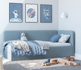 Детская кровать Leonardo голубой 160х70 в Черкесске - предосмотр 4