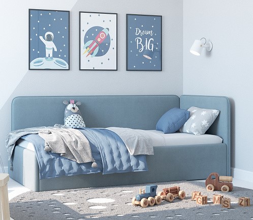 Детская кровать Leonardo голубой 160х70 в Черкесске - изображение 4