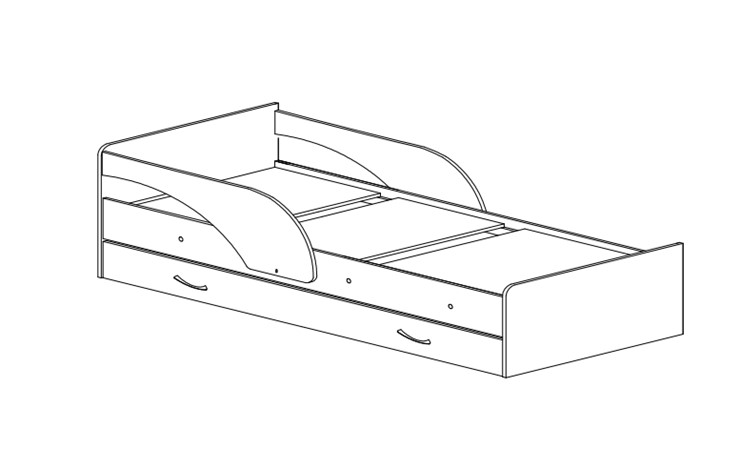 Кровать с бортиками Максимка, корпус Млечный дуб, фасад Салатовый в Черкесске - изображение 1