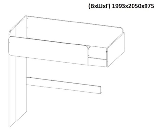 Кровать 2-х ярусная с письменным столом и шкафом POLINI Kids Simple Белый / Серый в Черкесске - изображение 8