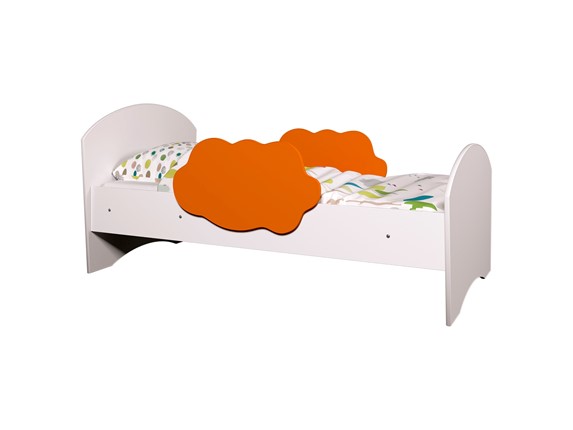 Детская кровать Тучка, корпус Белый, фасад Оранжевый в Черкесске - изображение
