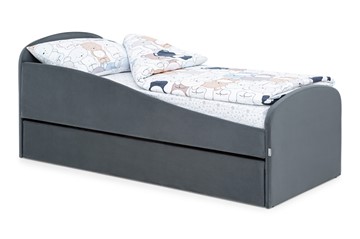 Кровать в детскую с ящиком Letmo графит (велюр) в Черкесске