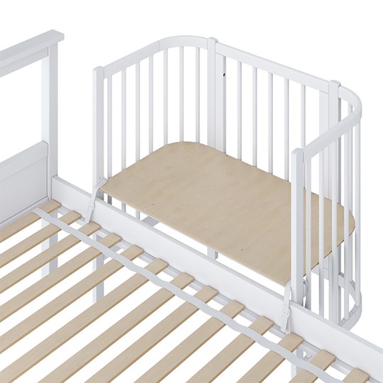 Кроватка детская приставная POLINI Kids Simple 105 Белый в Черкесске - изображение 2