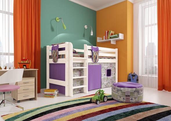 Детская кровать-чердак Соня, Вариант 11 Белый в Черкесске - изображение