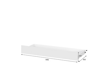 Детская выкатная кровать Токио, белый текстурный (одинарная (0,9х2,0) + выкатная) в Черкесске - предосмотр 4