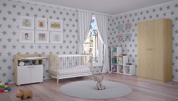 Комплект мебели для детской POLINI Kids Simple №2 Белый / Натуральный в Черкесске