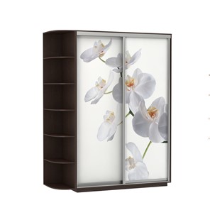 Шкаф 2-створчатый Экспресс 1900x600x2200, со стеллажом, Орхидея белая/венге в Черкесске