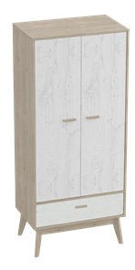 Шкаф для одежды Калгари, Дуб натуральный светлый/Белый матовый в Черкесске