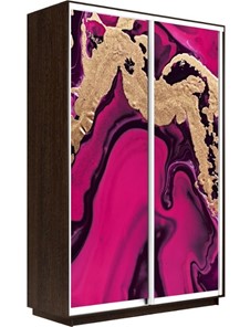 Шкаф 2-створчатый Экспресс 1600x450x2400, Абстракция розовая/венге в Черкесске