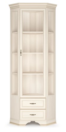 Шкаф-витрина угловой Сиена, Бодега белый / патина золото в Черкесске - изображение
