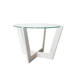 Круглый стол Оникс-10, Выбеленный дуб/Прозрачное стекло в Черкесске