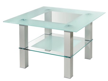 Стеклянный столик Кристалл 1 (алюминий-прозрачное) в Черкесске
