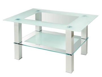 Стеклянный стол Кристалл 2 (алюминий-прозрачное) в Черкесске