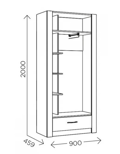 Шкаф гардеробный Ева 5 М1 дуб ирландский/белый матовый в Черкесске - изображение 2
