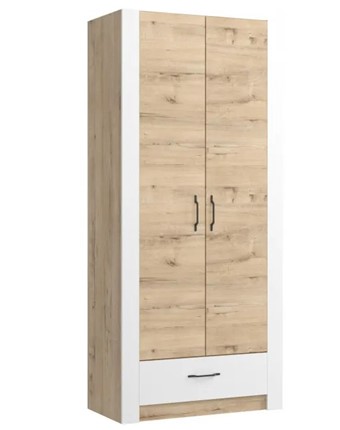 Шкаф гардеробный Ева 5 М1 дуб ирландский/белый матовый в Черкесске - изображение