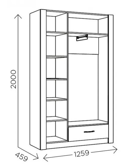Шкаф гардеробный Ева 5 М2 дуб ирландский/белый матовый в Черкесске - изображение 2