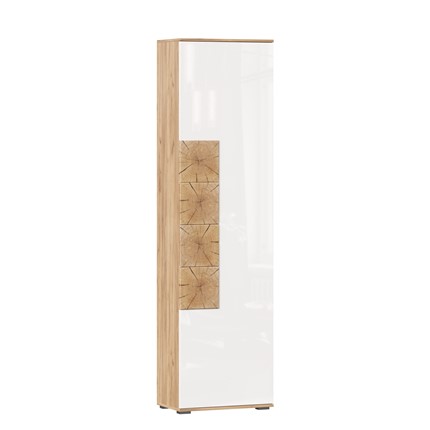 Шкаф одностворчатый Фиджи, 659300, белый/дуб золотой в Черкесске - изображение