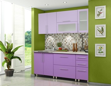 Кухонный гарнитур Мыло 224 2000х718, цвет Фиолет/Пастель фиолет в Черкесске