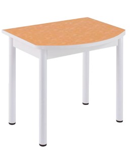 Кухонный пристенный стол НСПГ-02 ПЛ1, цветы манго/белое ЛДСП/36 прямые трубки крашеные белый в Черкесске