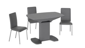 Раздвижной стол Портофино (СМ(ТД)-105.01.11(1)), цвет Серое/Стекло серое матовое LUX в Черкесске - предосмотр 2