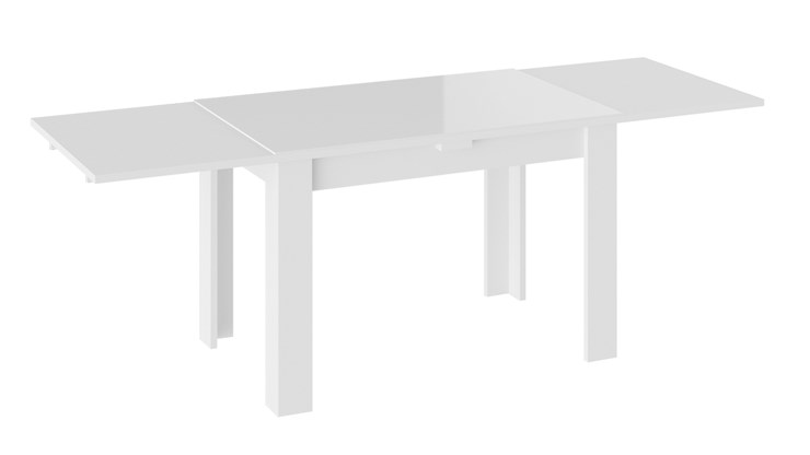 Кухонный раздвижной стол Норман тип 1, цвет Белый/Стекло белый глянец в Черкесске - изображение 1