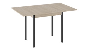 Кухонный стол раскладной Родос тип 2 с опорой d40 (Черный муар/Дуб Сонома) в Черкесске - предосмотр 1
