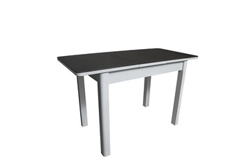 Кухонный стол раскладной Айсберг-2СТ белое/черное/прямые массив в Черкесске - предосмотр 1