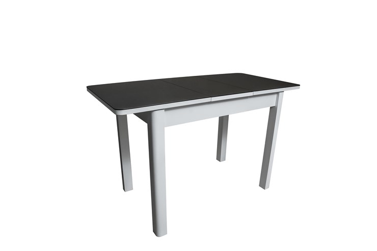 Кухонный стол раскладной Айсберг-2СТ белое/черное/прямые массив в Черкесске - изображение 1