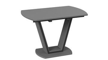Обеденный раздвижной стол Дели Тип 2 (Серый софт, Стекло матовое серое) в Черкесске
