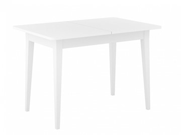 Кухонный раздвижной стол Dikline M110 Белый/стекло белое сатин/ножки MM белые в Черкесске