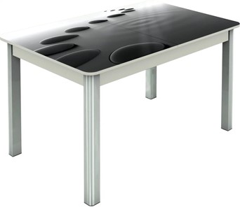 Кухонный стол раздвижной Гамбург исп.1 ноги метал. крашеные №23, Фотопечать (Текстура №39) в Черкесске