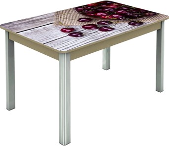 Кухонный стол раскладной Гамбург исп.2 ноги метал. крашеные №23, Фотопечать (Фрукты №29) в Черкесске