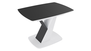 Раздвижной стол Гарда тип 1, цвет Белый/Стекло матовое черный графит в Черкесске
