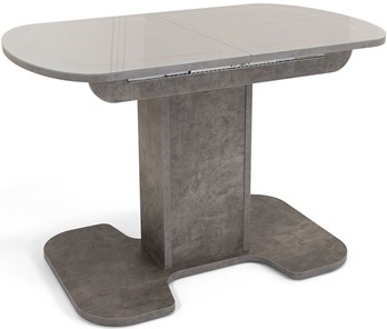 Кухонный стол раскладной Киото-1 (ноги серый камень, серебро/серый камень) в Черкесске