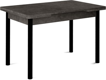 Кухонный стол раскладной Милан-1 EVO, ноги металлические черные, серый камень в Черкесске