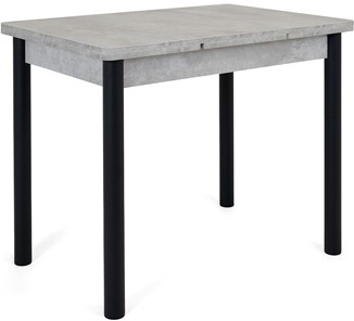 Кухонный раскладной стол Милан-1 EVO, ноги металлические черные, светлый цемент в Черкесске