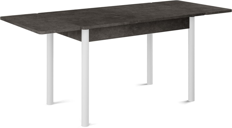 Кухонный раскладной стол Милан-2 EVO, ноги белые, серый камень в Черкесске - изображение 1