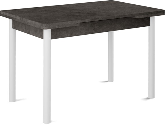 Кухонный раскладной стол Милан-2 EVO, ноги белые, серый камень в Черкесске - изображение