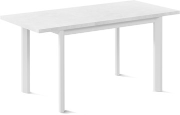 Кухонный раздвижной стол Нагано-1L (ноги металлические белые, белый цемент) в Черкесске - предосмотр 1