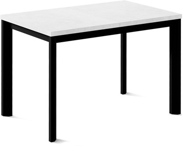 Кухонный стол раскладной Нагано-3L (ноги черные, белый цемент) в Черкесске