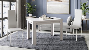 Кухонный раздвижной стол Норман тип 1, цвет Белый/Стекло белый глянец в Черкесске - предосмотр 3