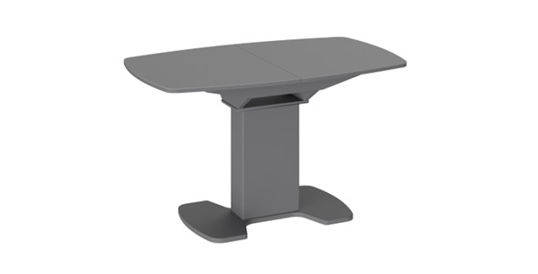 Кухонный стол раздвижной Портофино (СМ(ТД)-105.02.11(1)), цвет Серое/Стекло серое матовое LUX в Черкесске - изображение