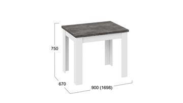 Кухонный раскладной стол Промо тип 3 (Белый/Ателье темный) в Черкесске - предосмотр 4