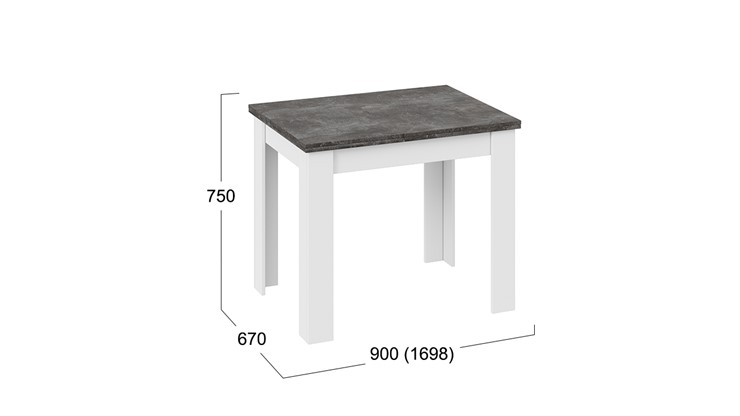 Кухонный раскладной стол Промо тип 3 (Белый/Ателье темный) в Черкесске - изображение 4