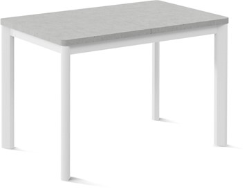 Кухонный стол раздвижной Токио-1L (ноги металлические белые, светлый цемент) в Черкесске