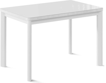 Кухонный стол раскладной Токио-2G (ноги металлические белые, cтекло cristal/белый цемент) в Черкесске